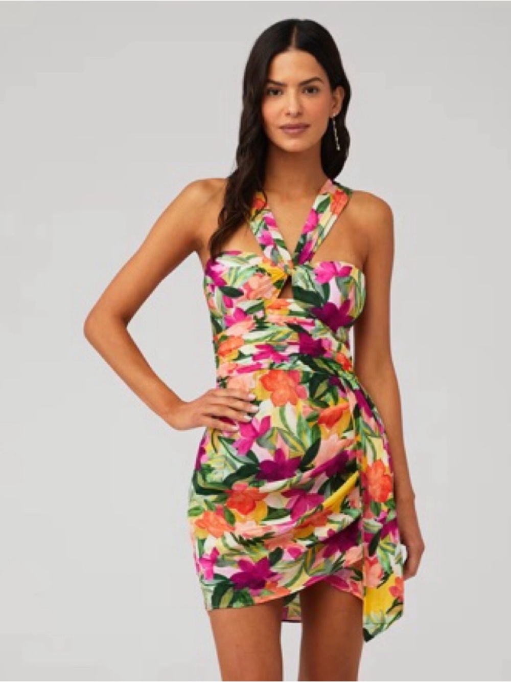 SAYLOR Clark Floral Halter Mini Dress - XS